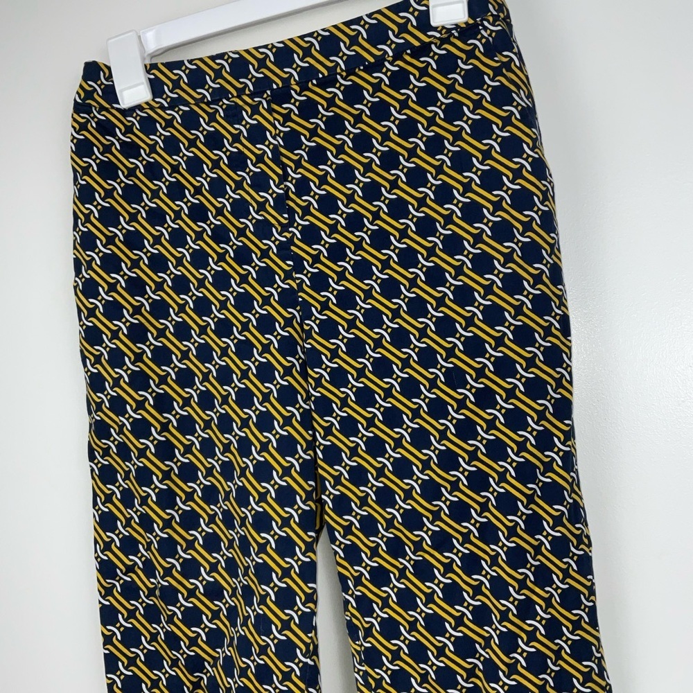 Boden Glorious British Style Stretch Waist Chain Link Print Pants | Size US 2P - Picture 2 of 6